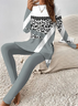 Deux Pièces Ensembles Femmes Géométrique Décontracté Printemps / Automne Ample Jersey Manches Longues Top Avec Pantalons Droit 2025POD