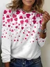 T-shirts Femmes Décontracté Printemps / Automne Coeur/cordé Quotidien Ample Jersey Col Rond Régulier Droit