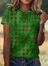 T-shirts Femmes Géométrique Décontracté Été Micro-élasticité Vacances Coupe Régulière Manches Courtes Trapèze Régulier