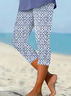 Pantalons Décontracté Floral Été Imprimé Viscose Aucune élasticité Coupe Régulière Régulier T.-N.-L. pour Femmes