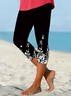 Pantalons Décontracté Floral Été Quotidien Coupe Régulière Corsaire Legging Droit T.-N.-L. pour Femmes