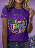 T-shirts Femmes Décontracté Été Lettres de texte Polyester Micro-élasticité Vacances Manches Courtes Col Rond Trapèze