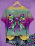 T-shirts Décontracté Ombre Été Polyester Vacances Coupe Régulière Manches Courtes Régulier Régulier pour Femmes