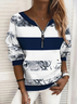Sweat-shirts Floral Décontracté Printemps / Automne Naturel Micro-élasticité Ample Col Rond Régulier 2025POD pour Femmes