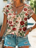 T-shirts Femmes Décontracté Floral Été Quotidien Manches Courtes Régulier Droit Régulier T.-N.-L.