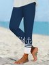 Pantalons De Yoga Femmes Décontracté Toutes Les Saisons Multicolore Bloc Vacances Serré Jersey Legging Droit Régulier