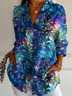 Chemises Femmes Décontracté Floral Printemps / Automne Léger Aucune élasticité Quotidien Coupe Régulière Droit Col de Chemise