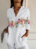 Chemises Femmes Décontracté Floral Printemps / Automne Polyester Quotidien Ample Manches Longues Droit Régulier