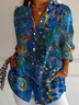Chemises Femmes Décontracté Abstrait Printemps / Automne Polyester Aucune élasticité Quotidien Régulier Droit Col de Chemise