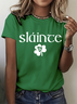 T-shirts Femmes Décontracté Été Lettres de texte Micro-élasticité Vacances Coupe Régulière Manches Courtes Régulier Régulier
