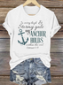 T-shirts Décontracté Été Lettres de texte Polyester Quotidien Coupe Régulière Manches Courtes Col Rond Régulier pour Femmes