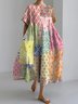 Femmes Floral Comme Image Col Rond Confortable Robe Maxi Décontracté