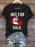 T-shirts Femmes Décontracté Été Lettres de texte Coton Micro-élasticité Coupe Régulière Manches Courtes Régulier Trapèze