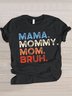 T-shirts Décontracté Été Lettres de texte Micro-élasticité Quotidien Coupe Régulière Manches Courtes Trapèze Régulier pour Femmes