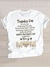 T-shirts Femmes Décontracté Été Lettres de texte Coton Quotidien Manches Courtes Col Rond Régulier Trapèze