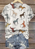 T-shirts Décontracté Imprimé d'Animal Été Quotidien Coupe Régulière Col Rond Régulier Trapèze Régulier pour Femmes