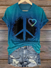 T-shirts Géométrique Décontracté Été Micro-élasticité Quotidien Coupe Régulière Manches Courtes Régulier Régulier pour Femmes