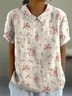 Blouses Femmes Décontracté Floral Été Aucune élasticité Quotidien Demi Manche Col Châle Régulier Régulier