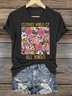 T-shirts Femmes Décontracté Floral Été Coton Quotidien Coupe Régulière Manches Courtes Col Rond Régulier