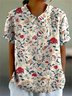 Chemises Décontracté Floral Été Coton Micro-élasticité Quotidien Coupe Régulière Régulier Col de Chemise pour Femmes