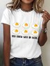 T-shirts Femmes Art Été PÂQUES (Œuf) Coton Ample Manches Courtes Col Rond Régulier Régulier