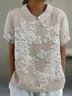 Chemises Décontracté Floral Été Polyester Imprimé Léger Ample Manches Courtes Régulier pour Femmes