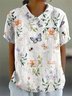 Blouses Imprimé d'Animal Décontracté Été Polyester Aucune élasticité Quotidien Demi Manche Régulier Droit pour Femmes
