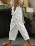 Pantalons Décontracté Plain Printemps / Automne Naturel Aucune élasticité Quotidien Ample Droit Pantalon baggy pour Femmes