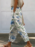 Pantalons Femmes Décontracté Floral Printemps / Automne Naturel Micro-élasticité Quotidien Coupe Régulière Pantalon droit Droit