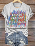T-shirts Décontracté Été Lettres de texte Polyester Micro-élasticité Quotidien Coupe Régulière Régulier Trapèze pour Femmes