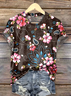 T-shirts Femmes Décontracté Floral Été Polyester Micro-élasticité Quotidien Manches Courtes Régulier Régulier