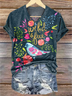T-shirts Décontracté Oiseau Été Quotidien Coupe Régulière Manches Courtes Col Rond Trapèze Régulier pour Femmes