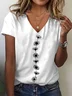 T-shirts Décontracté Floral Été Imprimé Aucune élasticité Quotidien Jersey Régulier Régulier pour Femmes