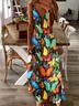 Femmes Géométrique Multicolore à Bretelles Confortable Robe Maxi Décontracté