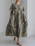 Femmes Rayé Comme Image Col Rond Confortable Robe Maxi Décontracté