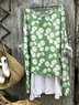 Femmes Floral Vert Col Rond Confortable Robe Mi-Longue Décontracté