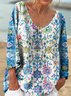 T-shirts Géométrique Décontracté Printemps / Automne Polyester Quotidien Coupe Régulière Régulier Trapèze Régulier pour Femmes