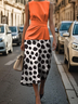 Femmes Géométrique Comme Image Col Rond Confortable Robe Maxi Rétro