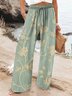 Pantalons Décontracté Floral Printemps / Automne Coton Quotidien Coupe Régulière Pantalon droit Droit Régulier pour Femmes