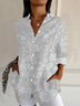 Chemises Femmes Décontracté Floral Printemps / Automne Polyester Quotidien Ample Boucle Régulier Col de Chemise