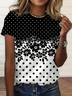 T-shirts Décontracté Floral Été Coton Micro-élasticité Quotidien Manches Courtes Régulier Régulier pour Femmes