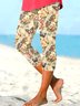 Pantalons Décontracté Floral Printemps / Automne Polyester Naturel Quotidien Pantalon coupe slim Trapèze Élasticité moyenne pour Femmes
