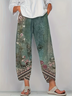 Pantalons Femmes Décontracté Floral Été Polyester Aucune élasticité Quotidien Ample Corsaire Régulier