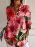 Chemises Femmes Décontracté Floral Printemps / Automne Polyester Aucune élasticité Quotidien Boucle Régulier T.-N.-L.