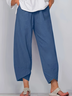 Pantalons Décontracté Plain Été Polyester Naturel Quotidien Ample O-Ligne Régulier pour Femmes