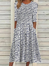 Femmes Floral Comme Image Col Rond Confortable Imprimé Robe Maxi Décontracté