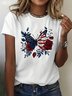 T-shirts Décontracté Été Papillon Micro-élasticité Quotidien Coupe Régulière Manches Courtes Régulier Régulier pour Femmes