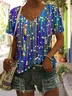 T-shirts Décontracté Floral Été Micro-élasticité Quotidien Manches Courtes Régulier Trapèze Régulier pour Femmes