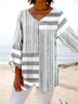 Blouses Rayé Simple Printemps / Automne Aucune élasticité Quotidien Ample Régulier Droit Régulier pour Femmes