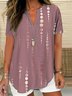 Blouses Femmes Pois Polka Simple Été Polyester Ample Demi Manche Col Châle Droit Régulier